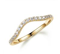 1.8mm Moissanite Curved Wedding Band for Women, Rose Gold Sterling Silver, Created Moissanite