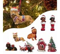 1/8Pcs Dachshund Christmas Decorations,Acrylic Plane Dog Christmas Tree Decorations with Different Shapes,Reusable Funny Dog Christmas Ornaments for Xmas Tree Decorations