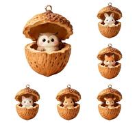 1/8Pcs Forest Animal Acorn Ornaments - Cozy Forest Christmas Ornaments, Lovely Mini Animal Acrylic Hanging Decorations Woodland Creature Figurine, Nature-Themed Home Decor (8Pcs)