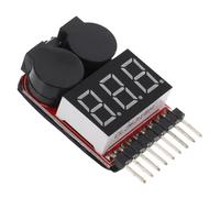1-8s Lipo Battery Voltage Tester with LED Display and Buzzer Alarm | Per-cell Voltage Readout, 0.5v to 36v Range, Automatic Setting Save, Black Electronic Device for Rc Hobbyists