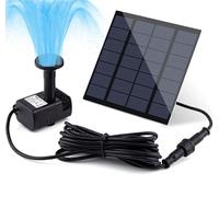 1.8W Solar Fountain With 8 Nozzles - Water Feature Pump Kit for Bird Bath, Small Ponds, Fish Tank and Pool