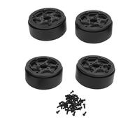 1.9 Inch 4pcs Carbon Fiber Wheel Hub with Brake Disc, RC Car Wheel Hub Replacement, Aluminum Alloy and Carbon Fiber Material for 1/10 RC Cars Like SCX10 RR10, and Durabl (Black)