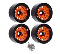 1.9 Inch RC Wheel Hub Aluminum Alloy Wheel Hub Replacement for 1/10 RC Crawler Car (Orange)