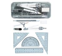 1 9-Piece Geometry Tool Set with Storage Case, Compasses & Rulers for Classroom Geometry Set for Students School Projects Art Design Technical Drawings Architects Artists