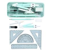 1 9-Piece Geometry Tool Set with Storage Case, Compasses & Rulers for Classroom Geometry Set for Students School Projects Art Design Technical Drawings Architects Artists