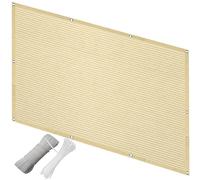 1.9 x 6 m -, UV-Resistant Shade Cloth, Windproof and Tear-Resistant Side Awning with Ties & Cable Ties for Patio, Garden, Cream Color