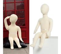 1-9 Years Old Kids Full Body Mannequin Sitting Pose, Pinnable Mannequin Torso Unisex Child Infant for Clothing Display/Shop Window/Christmas Installation, Head Turns (Color : White, Size : 9 years o