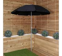 1.94m Lightweight Garden Parasol with Black Canopy