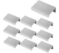 1.97 Inch Finger Pull 10Pcs, 1.26 Inch Hole Centers, Aluminum Alloy, Silver