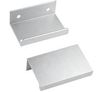 1.97 Inch Finger Pull 6Pcs, 1.26 Inch Hole Centers, Aluminum Alloy, Silver