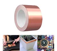 1.97 inch Wide Copper Foil Tape Slug Snail Repellent Tape, Double-Sided Conductive Self Adhesive Copper Barrier Tape for EMI Shielding, Stained Glass, Guitar, Plants Protection - 3.28Ft