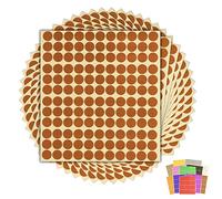 1,980 x Brown Sticky Dots - 13mm - Round Colour Coding Dot Stickers - 15 Sheets