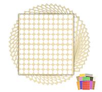 1,980 x White Sticky Dots - 13mm - Round Colour Coding Dot Stickers - 15 Sheets