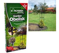 1.9m Black Powder Coated Metal Garden Obelisk Free Standing Climbing Plant Support Frame Outdoor Trellis