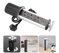 1.9M Pop Up Socket Aluminum alloy 3 Socket USB Safety Switch
