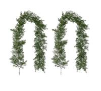 1.9m Real Touch Cedar Garland, Green Artificial Christmas Garland - Realistic Greenery, Plain and Luxury, for Fireplace Mantel, Stairs, Door, Windows and Banister, Indoor & Outdoor (2)