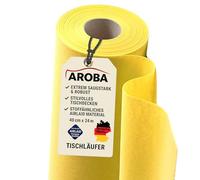 1 Airlaid Table Runner 40 cm x 24 m Roll with Perforation for Easy Shortening, 20 x Disposable Tablecloths per Roll, Table Runner, Fabric-Like Wedding Catering Hotel Premium Quality | Yellow