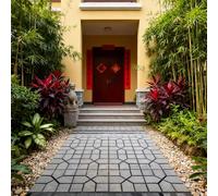 1 and 2 Pieces Set 40cm Paving Mold, Concrete Mould, Reusable DIY Walkway Maker for Garden Patio, Black, 40 x 40cm (1)