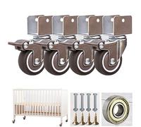 1" and 25mm Swivel Casters for Crib withHeavyDutyRubber Wheels for Furniture Small Replacement Casters 50kg Load Capacity Brake 16mm/0.6in