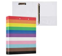 1 and a Half Inch Binder 3 Ring, LGBTQ Flag Pride Cute Binder Three Ring Holds 200 Sheets, D Ring Binder for School Office Home, 1 Pack