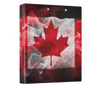 1 and A Half Inch Binders 3 Ring, Canada Flag Smoke Decorative Cute Three Ring Binder Holds 200 Sheets, Notebook Binder for School Supplies, 1 Pack