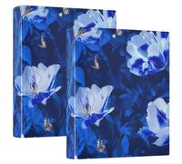 1 and A Half Inch Binders Aesthetic Tulips Royal Blue_4