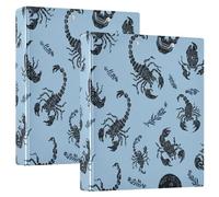 1 and A Half Inch Binders Japanese Scorpion Skull Black 3-Ringing Binders with Pocket Cover 1 Pack School Binder 200 Sheets