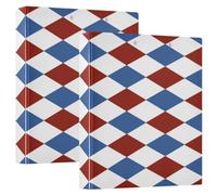 1 and A Half Inch Notebook Binders Three Rings Red and Blue Check 4th of July Independence Day with Pocket Cover 2 Pack Aesthetic Binder 200 Sheets