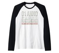 1 Anno Di Matrimonio - Anniversario 1 Anno Di Matrimonio Raglan Baseball Tee