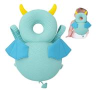 1 Baby Head Protector Backpack, Monster Design Head Protection for Baby 4-24 Months, Soft Fabric Safety Pad for Toddler Walking, Learning, Crawling, Indoor and Outdoor Play, Blue, 30x19cm