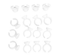 1 Bag of Approx.100pcs Disposable Glue Holders Rings Eyelash Extension Kit-White