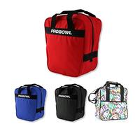 1 Ball Bowling Bag - Pro Bowl Basic Single Tote - Bowling Bag for Ball Shoes - Portable Slim - Padded Ball Plate - Lightweight Bowling Bag with Carry Handles - Bag Men Women Children - Red