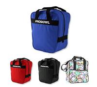 1 Ball Bowling Bag - Pro Bowl Basic Single Tote - Bowling Bag for Ball Shoes - Portable Slim - Padded Ball Plate - Lightweight Bowling Bag with Carry Handles - Bag Men Women Children - Blue