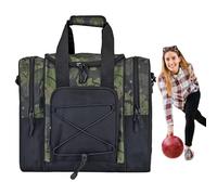 1 Ball Bowling Bags - Single Bowling Ball Bag Multifunctional Bowling Bag with Padded Interior, Adjustable Belt, Suitable for Bowling Ball, Shoes, Towel and Accessory, Army Green, Se référer au
