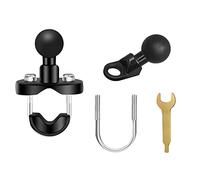 1'' Ball Handlebar U Torque Medium Rail Mount Base for Rails 0.5'' to 1.25'' in Diameter with 10mm Mounting Hole Angled Bolt Head Adapter Ball Base Compatible with RAM Mounts B Size Double Socket Arm