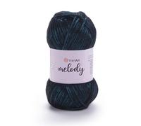 1 Ball YarnArt Melody Variegated, Chainette Yarn, Shiny Metallic Sheen Yarn for Knitting, Crochet, Embroidery, 100 grams (3.5 oz), 230 meters (251 yards), 70% Polyamide 21% Acrylic 9% Wool Blend - 890