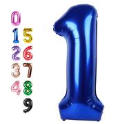 1 Balloons Number for First Birthday, Balloon Numbers 40 Inch, Navy Blue Balloon for Baby Shower, Big Baloon for 1, 11, 21, 100 Birthday Wedding Anniversaries Party