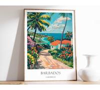 1 Barbados Poster Caribbean Poster Barbados Print Tropical Poster Caribbean Decor Barbados Wall Poster A5 - Wall Art Home Decor Movie Poster Canvas Film Cinema Retro Vintage Cult Classic Nostargic Sa