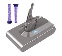 (1 Battery & 2 PACK Filter) 4600mAh 21.6V Lithium Battery for Dyson V8 Absolute Cordless Handheld Vacuum Fluffy Vacuum