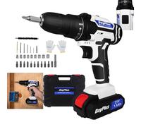 (1 Battery) Electric Drill Set Cordless Screwdriver 21V 45N.m 25+1 Torques Setting with Carry Case 26pcs Accessories