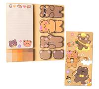 1 Bear Glue Set Cute Animals Combination Cartoon Manual Sticker 11 Different Pages Total 442 Self-Adhesive Notes Sign Student Teacher Gift Reward