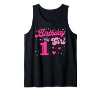 1 Birthday Girl Sweet one 1st Pink Crown Tee for Girls Tank Top