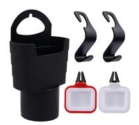1 Black chip Holder with 2 dip Holders, chip Storage Box, seat Organizer, car Storage Rack, Suitable for Storing Chips, dips and Parts in The car, etc.