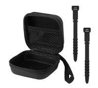 1 Black Hard Shell Earphone Box With 2 Black Cable Organizers, Earphones, Data Cable Storage Bag, Suitable For Shopping, Traveling, Outdoor Activities