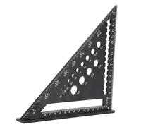 1 Black Triangular Ruler, Sturdy Structure, Woodworking Measuring Tool, Precise Scale, 45 Degree Angle Ruler, Aluminum Square Layout Tool, Suitable for Engineers.