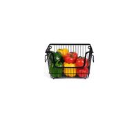 (1, BLACK) Vegetable Rack Fruit wire Stacking Storage Basket Kitchen Stand 1, 2, 3 Tier