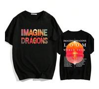 (1-black, XS) Imagine Dragons Loom Tour 2025 T-shirt Short Sleeve Cotton Men/Women Tshirts High Quality Soft Unisex Streetwear Hip Hop Fashio