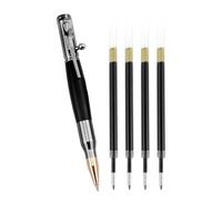 1 Bolt Action Pen Ballpoint Pen with 4 Interchangeable Minuscule Signature 0.7mm for Men, Office Tactical Pen, Fathers Day Gift for Fathers Day, Black