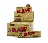 (1 Booklet) RAW Organic Hemp Connoisseur King size Slim Rolling Papers & Roach Tips