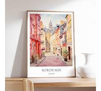1 Bordeaux Poster France Poster Bordeaux City Bordeaux Wine Bordeaux France French Travel Euro A4 Poster on Canvas - Wall Art Home Decor Movie Poster Canvas Film Cinema Retro Vintage Cult Classic Nos